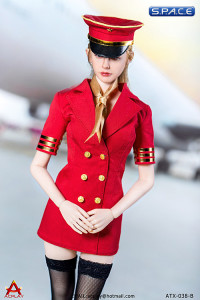 1/6 Scale red Stewardess Clothing Set