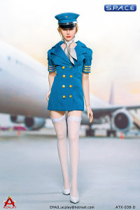 1/6 Scale blue Stewardess Clothing Set