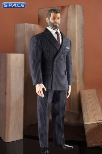 1/6 Scale striped dark grey Gentleman Suit Set