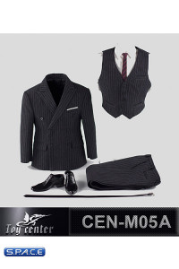 1/6 Scale striped dark grey Gentleman Suit Set