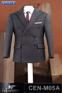 1/6 Scale striped dark grey Gentleman Suit Set