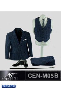 1/6 Scale striped blue Gentleman Suit Set