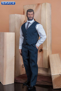 1/6 Scale striped blue Gentleman Suit Set