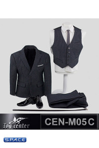 1/6 Scale striped light grey Gentleman Suit Set