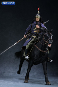 1/6 Scale black walking Mongolica Horse