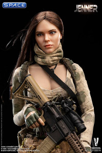 1/6 Scale A-TACS FG Women Soldier - Jenner with brown hair