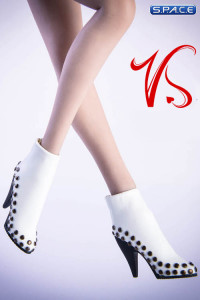 1/6 Scale high heeled ankle boots (white)