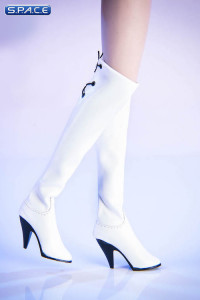 1/6 Scale over-the-knee boots with bootlace (white)