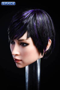 1/6 Scale Hoshi Head Sculpt (short black hair with blue streak)