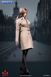 1/6 Scale brown female Trench Coat Set