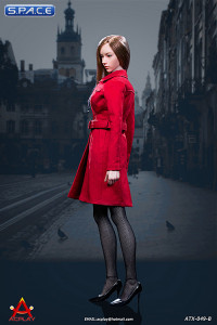 1/6 Scale red female Trench Coat Set