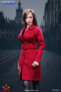 1/6 Scale red female Trench Coat Set