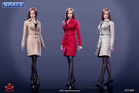 1/6 Scale red female Trench Coat Set