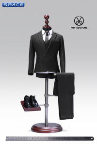 1/6 Scale black exquisite three-piece Male Suit Set