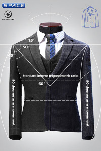 1/6 Scale blue exquisite three-piece Male Suit Set