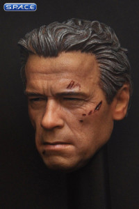 1/6 Scale battle damaged Guardian Head Sculpt (grey hair)