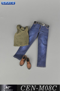 1/6 Scale green Tanktop & Jeans Set