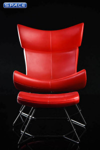 1/6 Scale red Designer Chair with Ottoman