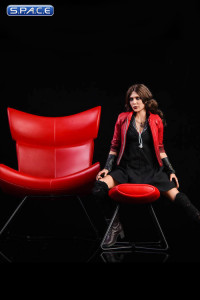 1/6 Scale red Designer Chair with Ottoman