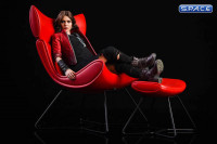 1/6 Scale red Designer Chair with Ottoman