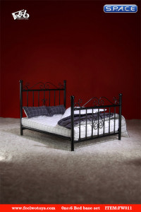 1/6 Scale black Bed with mattress