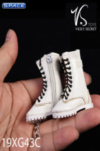 1/6 Scale white female Zipper Boots
