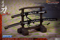 1/6 Scale black Samurai Sword with Rack