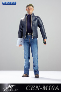 1/6 Scale Steves blue Casual Leather Jacket Outfit