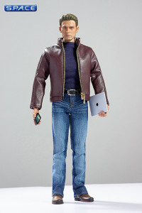 1/6 Scale Steves bordeaux Casual Leather Jacket Outfit