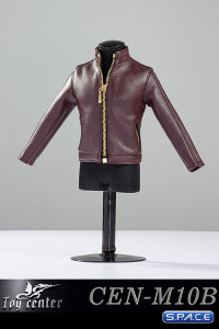 1/6 Scale Steves bordeaux Casual Leather Jacket Outfit