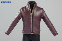 1/6 Scale Steves bordeaux Casual Leather Jacket Outfit