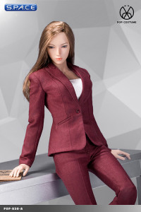 1/6 Scale red female Office Lady Set with Pants