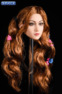 1/6 Scale Jasmine Head Sculpt (long curly brown hair)