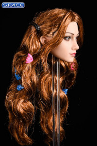 1/6 Scale Jasmine Head Sculpt (long curly brown hair)