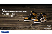 1/6 Scale OG Retro High Sneaker (Gold Toe)