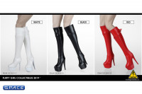 1/6 Scale Female Heeled Zip Boots (red)