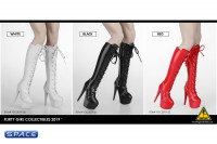 1/6 Scale Female Heeled Lace-up Boots (red)