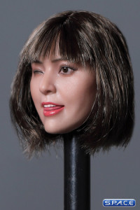 1/6 Scale Bai Ling Head Sculpt (short dark brown hair)