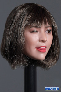 1/6 Scale Bai Ling Head Sculpt (short dark brown hair)