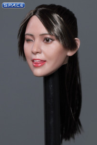 1/6 Scale Bai Ling Head Sculpt (black hair with ponytail)