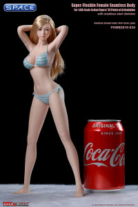 1/6 Scale female super-flexible seamless pale Body with medium breast with head sculpt