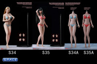 1/6 Scale female super-flexible seamless pale Body with medium breast with head sculpt