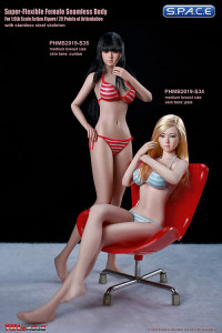 1/6 Scale female super-flexible seamless suntan Body with medium breast with head sculpt