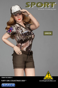 1/6 Scale Female Clothing Set with shorts (green)