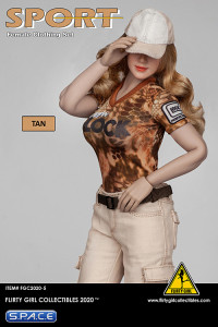 1/6 Scale Female Clothing Set with cargopants (tan)