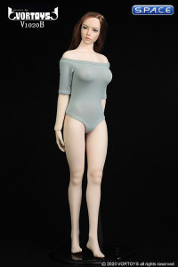 1/6 Scale shoulder-free body with pencil skirt (grey/black)