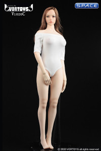 1/6 Scale shoulder-free body with pencil skirt (white/black)