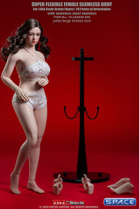 1/6 Scale female super-flexible seamless curvy pale Body with large breast and head sculpt