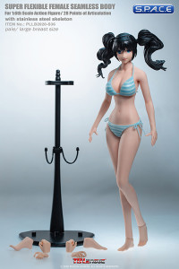 1/6 Scale female super-flexible seamless pale Body with large breast and head sculpt