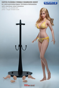 1/6 Scale female super-flexible seamless pale Body with large breast and head sculpt